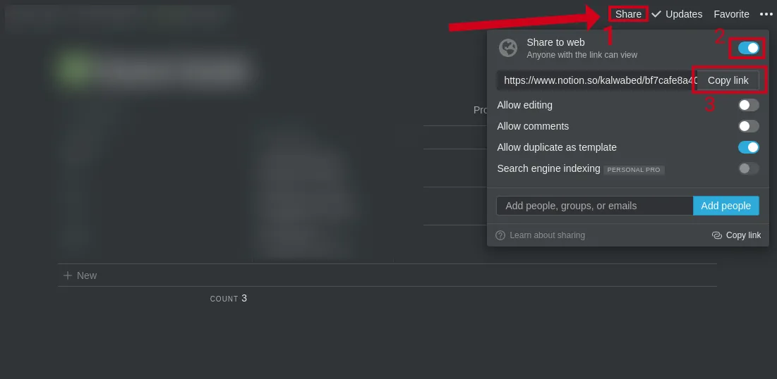 How to share link